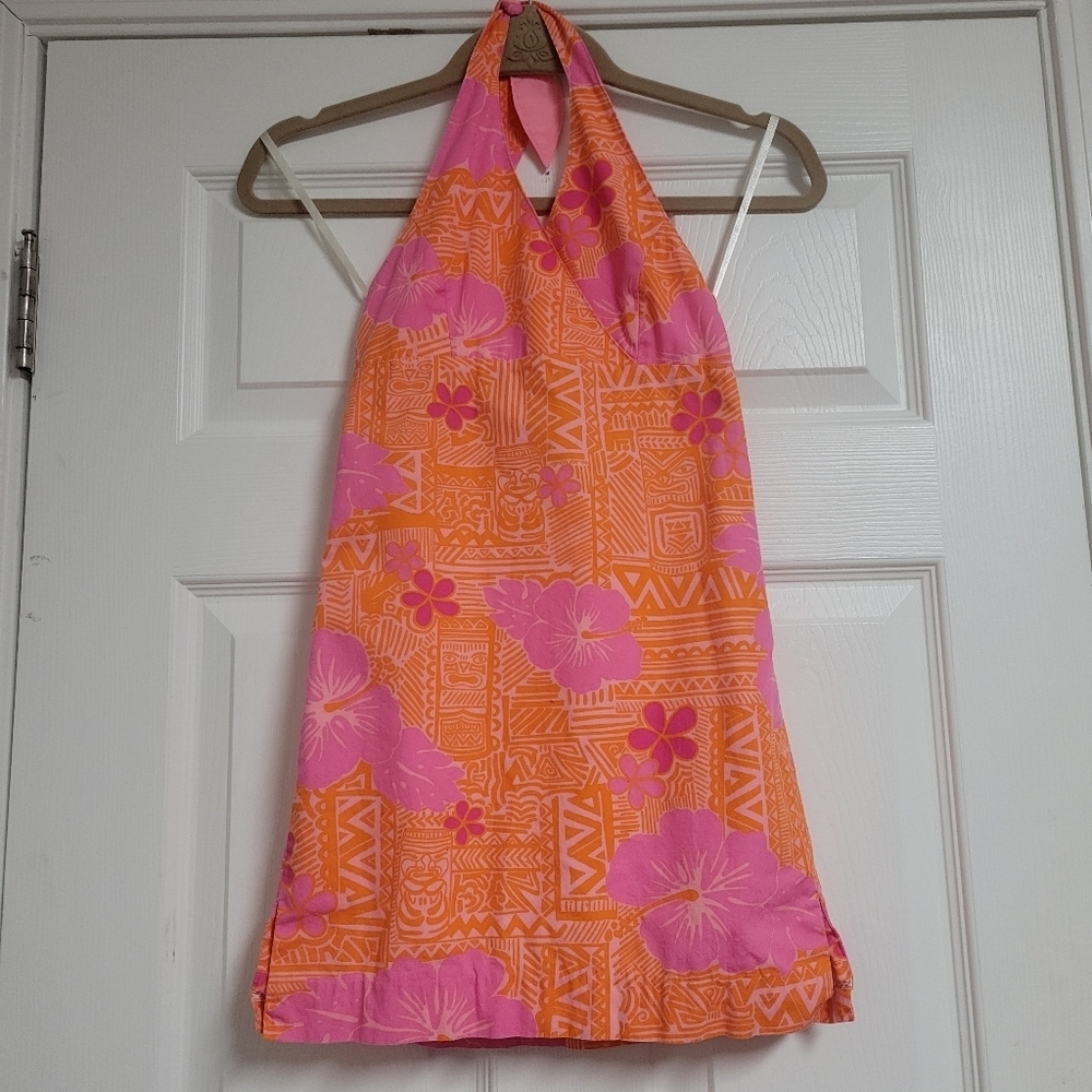 Lilly Pulitzer Vintage Girls Halter Neck Dress Size 7.